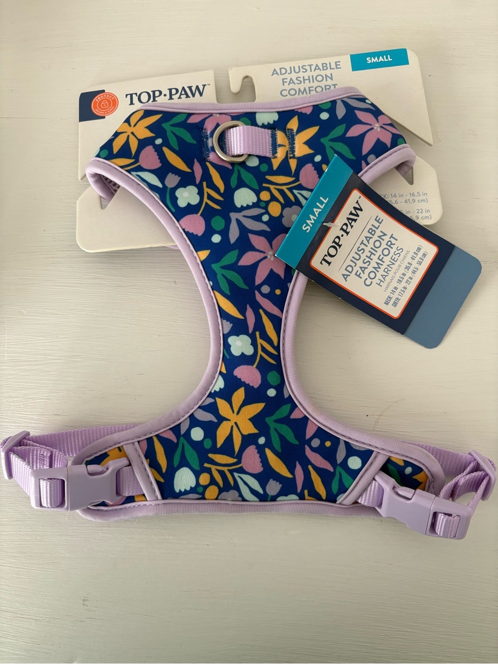 Top Paw Purple Blue Floral Buckle dog Harness Small NWT